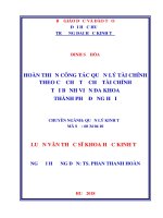 Luận văn Thạc sĩ Khoa học kinh tế: Hoàn thiện công tác quản lý tài chính theo cơ chế tự chủ tài chính tại bệnh viện đa khoa thành phố Đồng Hới
