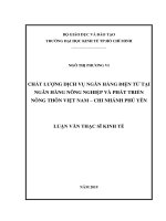 Luận văn thạc sĩ chất lượng dịch vụ ngân hàng điện tử tại ngân hàng nông nghiệp và phát triển nông thôn việt nam 