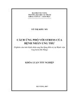 Cách ứng phó với stress của bệnh nhân ung thư 