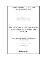 Quản lý nhà nước về công tác thanh niên từ thực tiễn huyện thăng bình, tỉnh quảng nam 