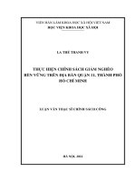 Thực hiện chính sách giảm nghèo bền vững trên địa bàn quận 11, thành phố hồ chí minh 