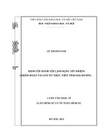 Định tội danh tội lạm dụng tín nhiệm chiếm đoạt tài sản từ thực tiễn tỉnh hải dương 
