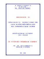 Luận văn Thạc sĩ Khoa học kinh tế: Nâng cao chất lượng đào tạo nghề cho lao động nông thôn trên địa bàn huyện Minh Hoá, tỉnh Quảng Bình