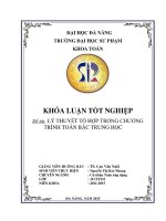 Lý thuyết tổ hợp trong chương trình toán bậc trung học 