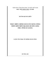 (Luận văn thạc sĩ) thực hiện chính sách xây dựng nông thôn mới trên địa bàn huyện châu phú, tỉnh an giang 