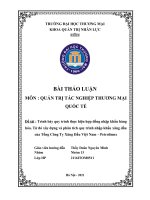 Trình bày quy trình thực hiện hợp đồng nhập khẩu hàng hóa. Từ đó xây dựng và phân tích quy trình nhập khẩu xăng dầu của Tổng Công Ty Xăng Dầu Việt Nam – Petrolimex