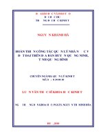Luận văn Thạc sĩ Khoa học kinh tế: Hoàn thiện công tác quản lý nhà nước về đất đai trên địa bàn huyện Quảng Ninh, tỉnh Quảng Bình