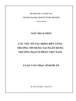 Tài liệu luận văn Các Yếu Tố Tác Động Đến Tăng Trưởng Tín Dụng