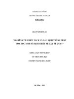 Nghiên cứu chiết tách và xác định thành phần hóa học một số dịch chiết rễ cây rẻ quạt 