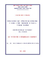 Luận văn Thạc sĩ Khoa học kinh tế: Nâng cao hiệu quả công tác kiểm tra thuế tại Chi cục Thuế thành phố Đồng Hới, tỉnh Quảng Bình