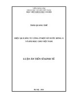 Hiệu quả đầu tư công ở một số nước đông á và bài học cho việt nam 