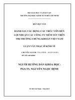 Tài liệu luận văn Đánh Giá Tác Động Cấu Trúc Vốn Đến Lợi Nhuận Các Công Ty