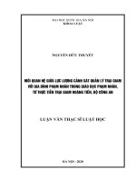 Luận văn Thạc sĩ Luật học: Mối quan hệ giữa lực lượng Cảnh sát Quản lý trại giam với gia đình phạm nhân trong giáo dục phạm nhân, từ thực tiễn Trại giam Hoàng Tiến, Bộ Công an