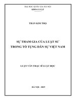 Luận văn Thạc sĩ Luật học: Sự tham gia của luật sư trong tố tụng dân sự