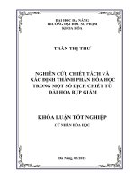 Nghiên cứu chiết tách xác định thành phần hóa học trong một số dịch chiết từ đài hoa bụp giấm 
