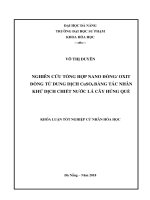 Nghiên cứu tổng hợp nano đồng oxit đồng từ dung dịch CuSO4 bằng tác nhân khử dịch chiết nước lá cây húng quế 