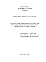 Đánh giá hệ thống thu gom vận chuyển và đề xuất biện pháp quản lý chất thải rắn sinh hoạt tại thành phố tam kỳ tỉnh quảng nam 