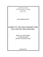 Nghiên cứu thu nhận tinh bột nghệ bằng phương pháp kiềm hóa 