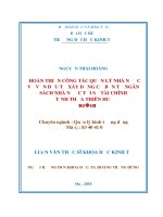 Luận văn Thạc sĩ Khoa học kinh tế: Hoàn thiện công tác quản lý nhà nước về vốn đầu tư xây dựng cơ bản từ ngân sách Nhà nước tại Sở Tài chính tỉnh Thừa Thiên Huế