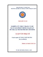 Luận văn Thạc sĩ Khoa học: Nghiên cứu thực trạng và đề xuất giải pháp chống ngập lụt đô thị tại thành phố Hồ Chí Minh