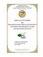 Biện pháp giáo dục tính tự lập cho trẻ 5 6 tuổi trong trò chơi đóng vai theo chủ đề ở trường mầm non 