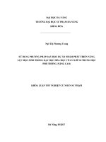Sử dụng phương pháp dạy học dự án nhằm phát triển năng lực học sinh trong dạy học hóa học vô cơ lớp 10 trung học phổ thông nâng cao 