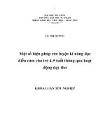 Một số biện pháp rèn luyện kĩ năng đọc diễn cảm cho trẻ 4 5 tuổi thông qua hoạt động dạy thơ 