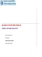 Bài giảng cơ sở hệ thống thông tin chương 1   PGS  TS  hà quang thụy 
