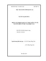 (Luận án tiến sĩ) phân cấp trong QLNN về tài nguyên biển ở việt nam hiện nay 