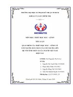 TIEU LUAN CUOI KY TRIET HOCÝ NGHĨA  CỦA VIỆC NGHIÊN CỨU VẤN ĐỀ CON NGƯỜI- BẢNCHẤT  CON   NGƯỜI   CỦA CHỦ   NGHĨA  MÁC   LÊ-NIN  VỚI  TINH   THẦNNHÂN ÁI CỦA NGƯỜI VIỆT NAM HIỆN NAY