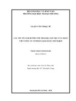 CÁC YẾU TỐ ẢNH HƯỞNG TỚI THÁI ĐỘ LÀM VIỆC CỦA NHÂN VIÊN CÔNG TY CỔ PHẦN GIAO HÀNG TIẾT KIỆM