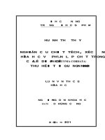 Nghiên cứu chiết tách xác định thành phần hóa học và phân lập chất trong dịch chiết của lá diếp cá houttuynia cordata thu hái tại quảng nam đà nẵng 