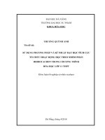 Sử dụng phương pháp và kĩ thuật dạy học tích cực tổ chức hoạt động học theo nhóm phần hidrocacbon trong chương trình hoá học lớp 11 THPT 