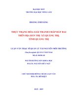 Thực trạng hòa giải tranh chấp đất đai trên địa bàn thị xã quảng trị, tỉnh quảng trị  