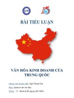 BÀI TIỂU LUẬN VĂN HÓA KINH DOANH CỦA TRUNG QUỐC