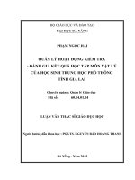 Quản lý hoạt động kiểm tra đánh giá kết quả học tập môn vật lý của học sinh trung học phổ thông tỉnh gia lai 