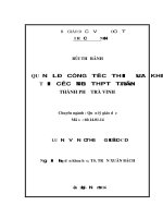 Quản lý công tác thi đua khen thưởng tại các trường THPT trên địa bàn thành phố trà vinh 