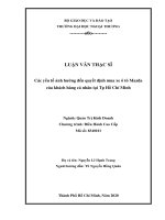 Các yếu tố ảnh hưởng đến quyết định mua xe ô tô Mazda của khách hàng cá nhân tại Tp Hồ Chí Minh