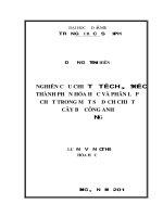 Nghiên cứu chiết tách xác định thành phần hóa học và phân lập chất trong một số dịch chiết cây bồ công anh ở đà nẵng 