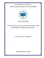 Luận văn thạc sĩ cổ tức tiền mặt và chất lượng thu nhập   mối quan hệ thực nghiệm tại việt nam 