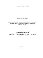 Đánh giá công tác giao đất, giao rừng cho đồng bào dân tộc thiểu số trên địa bàn huyện vĩnh linh, tỉnh quảng trị  