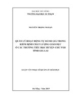 Quản lý hoạt động tự đánh giá trong kiểm định chất lượng giáo dục ở các trường tiểu học huyện chư păh tỉnh gia lai 