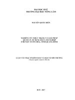 Nghiên cứu thực trạng và giải pháp quản lý sử dụng đất lâm nghiệp ở huyện tuyên hóa, tỉnh quảng bình  
