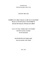 Nghiên cứu thực trạng và đề xuất giải pháp quản lý sử dụng đất lâm nghiệp ở huyện bố  trạch, tỉnh quảng bình 