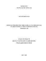 Đánh giá tình hình thực hiện nghĩa vụ tài chính đất đai của hộ gia đình, cá nhân tại huyện ea hleo tỉnh đắk lắk  