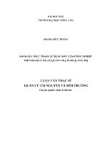 Đánh giá thực trạng sử dụng đất cụm công nghiệp trên địa bàn thị xã quảng trị, tỉnh quảng trị  