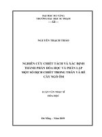 Nghiên cứu chiết tách xác định thành phần hóa học và phân lập một số dịch chiết trong thân và rễ cây ngò ôm limnophila chinensis 