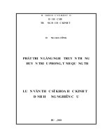 Luận văn Thạc sĩ Khoa học kinh tế: Phát triển làng nghề truyền thống ở huyện Triệu Phong, tỉnh Quảng Trị