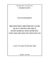 Biện pháp phát triển đội ngũ cán bộ quản lý trường tiểu học ở huyện sukhuma tỉnh champasắc nước cộng hòa dân chủ nhân dân lào 