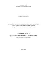 Đánh giá công tác đăng ký đất đai và cấp giấy chứng nhận quyền sử dụng đất cho hộ gia đình, cá nhân tại địa bàn huyện hướng hóa, tỉnh quảng trị  